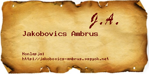 Jakobovics Ambrus névjegykártya